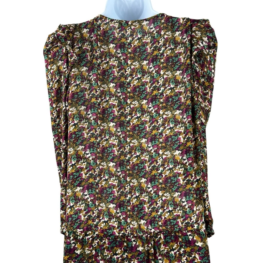 Sandro Dress Womens Size‎ 1 Multicolor Floral Midi Cocktail Boho Designer - Picture 4 of 9